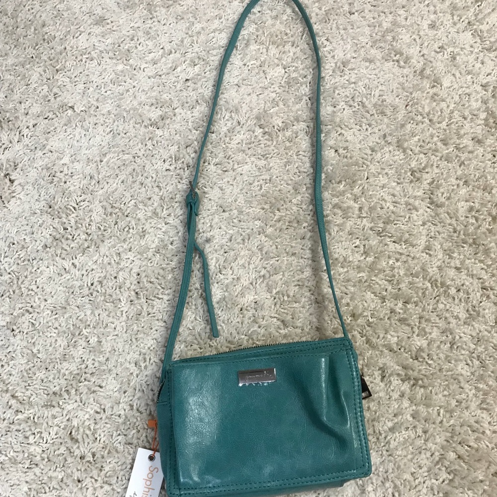 teal crossbody purse